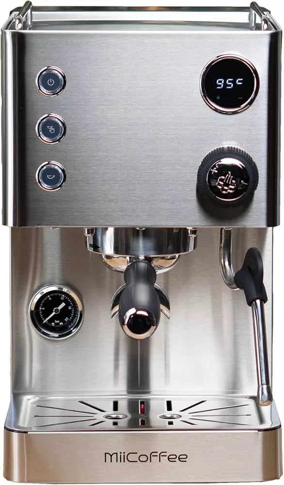 MiiCoffee Apex Espresso Machine, Brushed Stainless Steel- New!